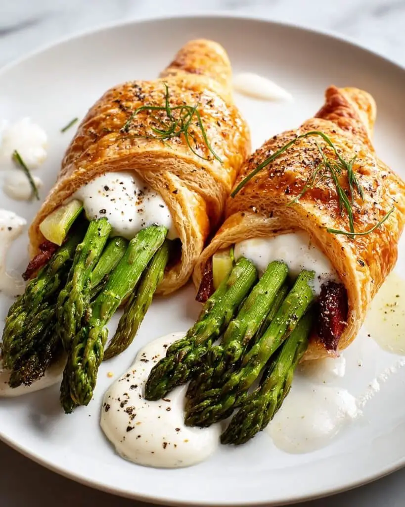 Asparagus Puff Pastry with Cheese Sauce Recipe