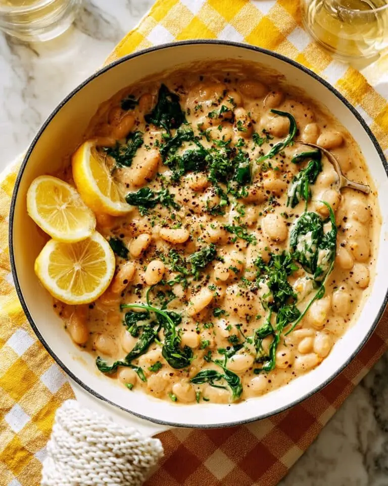 Creamy Lemon Butter Beans with Spinach and Parmesan Recipe