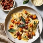 Brown Butter Ravioli with Roasted Butternut Squash and Sage Recipe