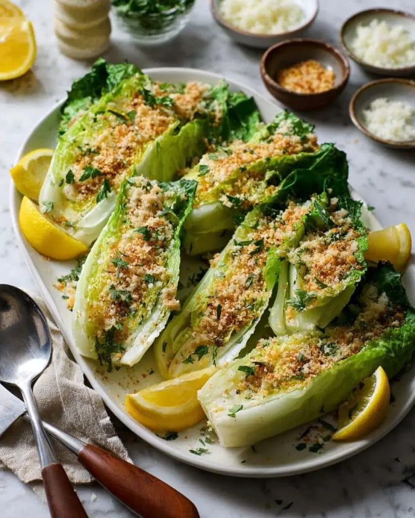 Lemon Parmesan Wedge Salad with Crispy Panko Breadcrumbs Recipe
