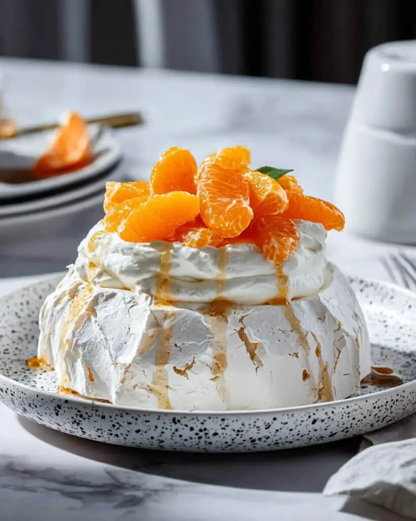 Mandarin and Gingerbread Pavlova Recipe