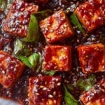 Sticky Garlic Basil Tofu Recipe