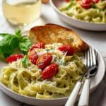 Creamy Avocado Pasta with Cherry Tomatoes Recipe