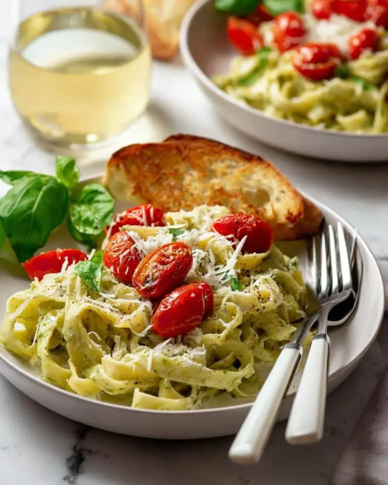 Creamy Avocado Pasta with Cherry Tomatoes Recipe