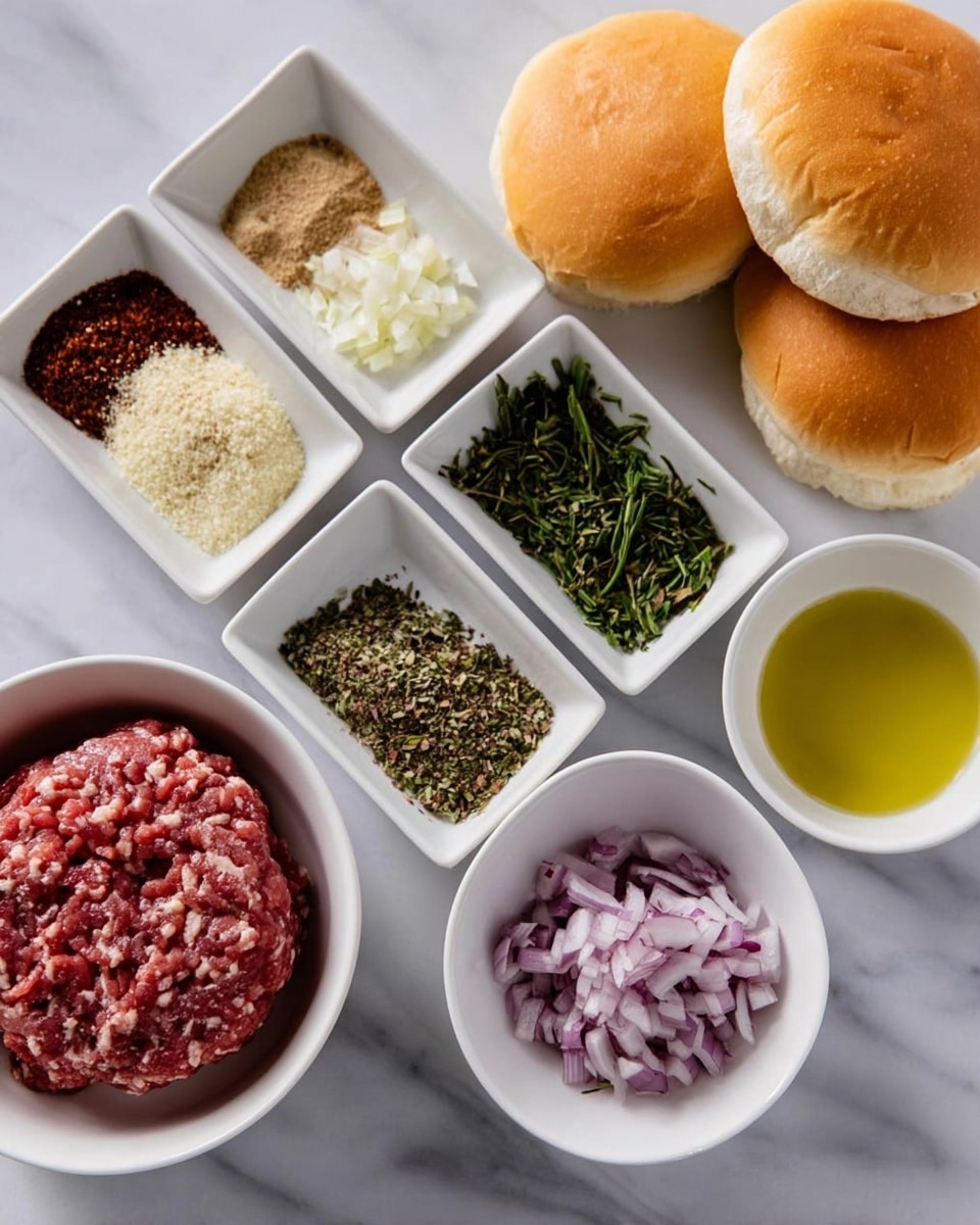 A close-up view of a burger on a wooden board with layers including a light brown bun topped with green herbs, white sauce under the top bun, thin slices of red onion, light green cucumber, a thick dark brown grilled patty, a red tomato slice, fresh green spinach leaves, and more white sauce on the bottom bun; blurred background with two glasses of amber drink and scattered fries; white marbled surface below photo taken with an iphone --ar 4:5 --v 7
