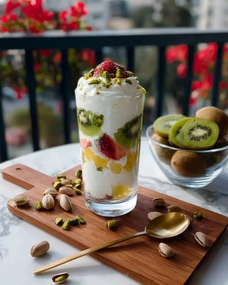 Tri-Color Kiwi Greek Yogurt Dessert Parfaits Recipe