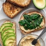 Miso-Enhanced Avocado Toast with Spinach and Hummus Recipe