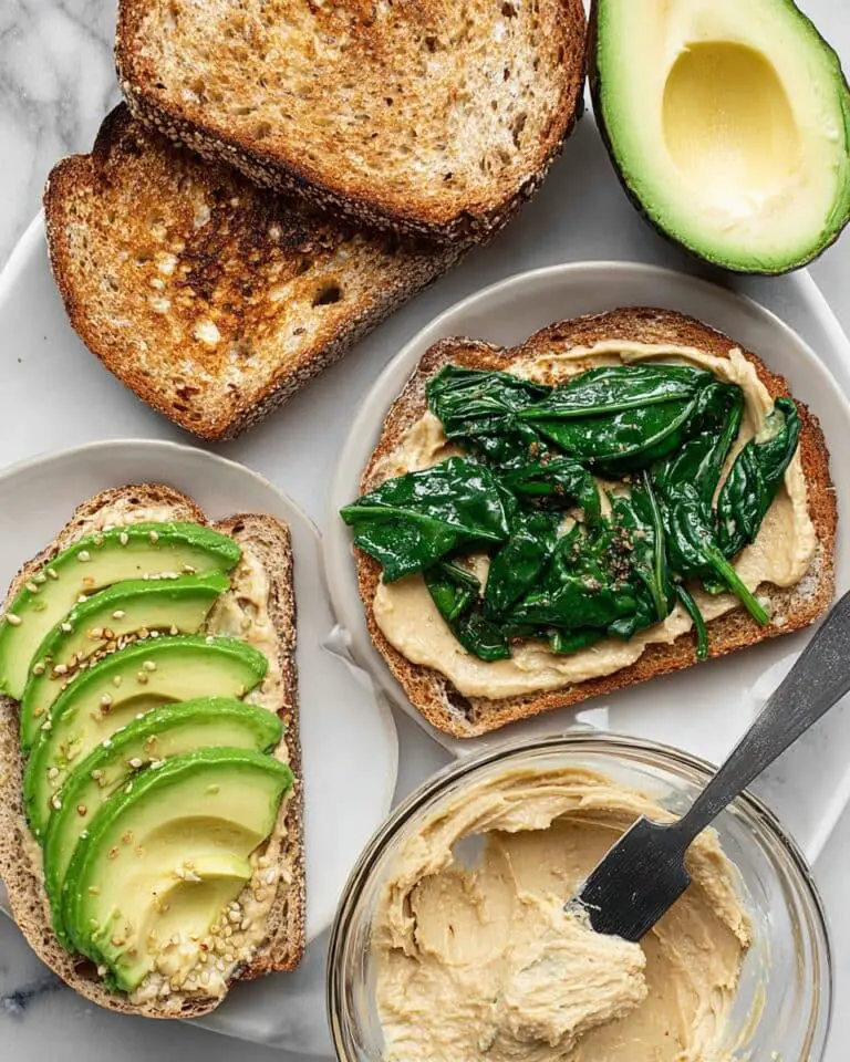 Miso-Enhanced Avocado Toast with Spinach and Hummus Recipe