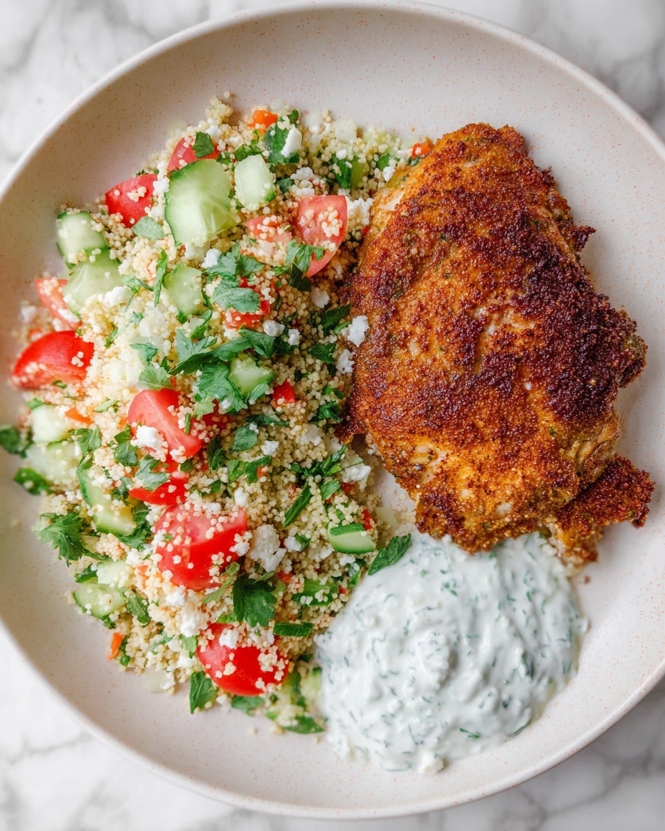 Couscous Salad with Feta, Tomatoes, Cucumber, and Fresh Herbs Recipe