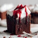 Vegan Gluten-Free Baked Chocolate Cheesecake with Raspberry Sauce Recipe