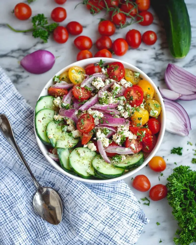 Cucumber Tomato Salad with Feta Recipe