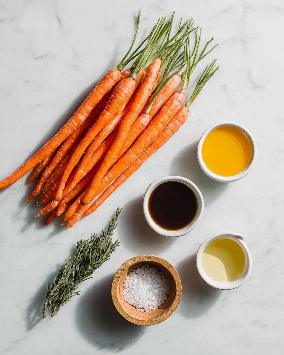 Five whole carrots are grilling on a black metal grill grate, arranged in a loose row from bottom left to top right. The carrots have a shiny, slightly oily orange surface with dark grill marks and some small green herb bits sprinkled lightly on them. The carrot tips are intact, with some browning visible on the ends. The background is dark and blurred, focusing attention on the bright, textured carrots. photo taken with an iphone --ar 4:5 --v 7