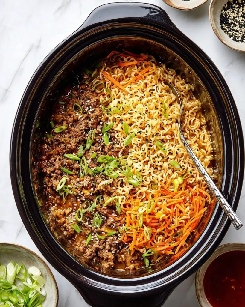 Slow Cooker Ramen Noodles with Ground Beef and Vegetables Recipe
