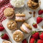 Strawberry Cottage Cheese Ice Cream Sandwiches with White Chocolate Cookies Recipe