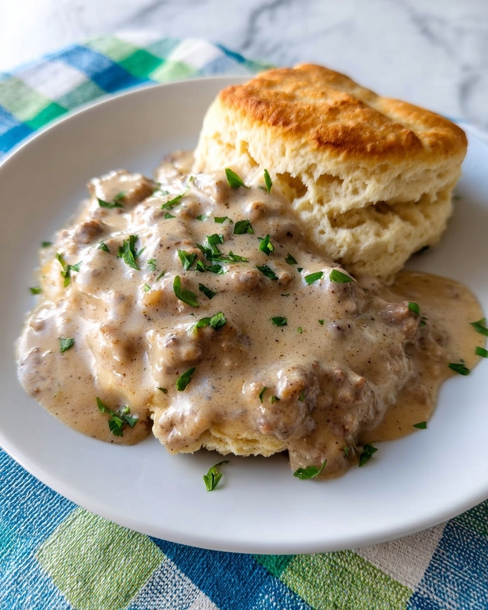 The image shows a close-up of a thick, creamy sauce with small chunks of meat mixed in. The sauce is light brown with specks of black pepper and spices scattered throughout. A wooden spoon is lifting a spoonful of the sauce, showing the dense, rich texture and visible meat pieces. The pot holding the sauce is black and has a rough texture on the sides. The background is a white marbled surface. photo taken with an iphone --ar 4:5 --v 7