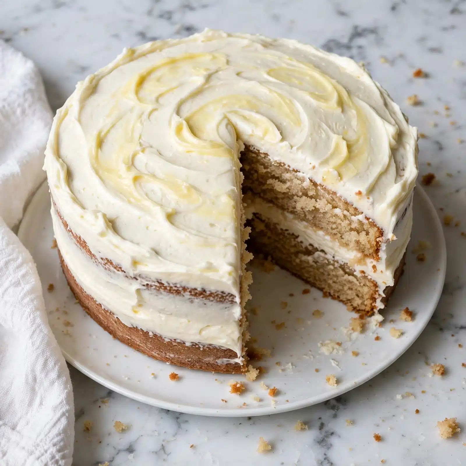 Lemon Cream Cake with Lemon Curd and Cream Cheese Frosting Recipe